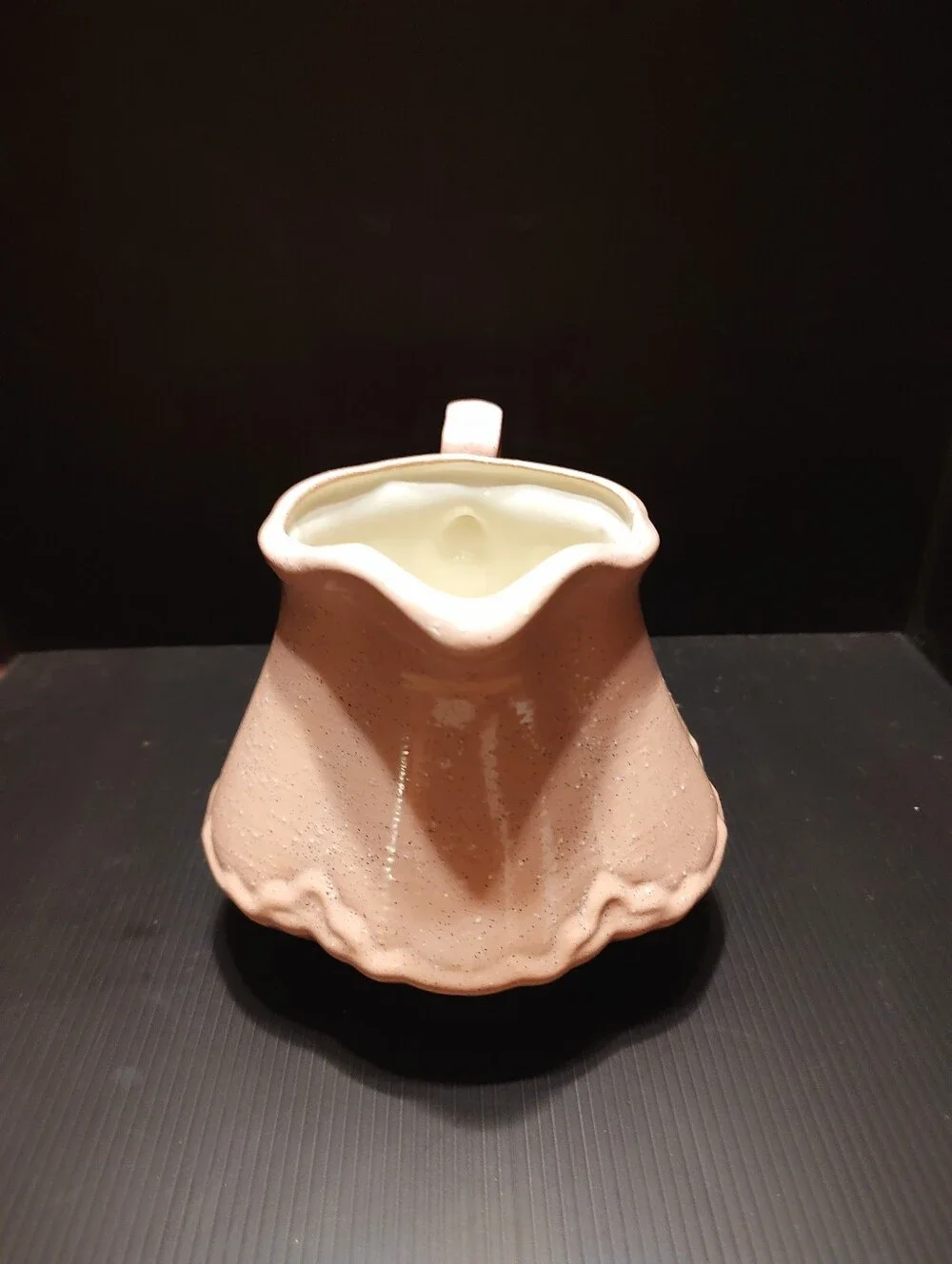 🌷🩷🌷Lovely Vtg 80's Hand Crafted Victorian Inspired Rose Pink Speckled Pottery